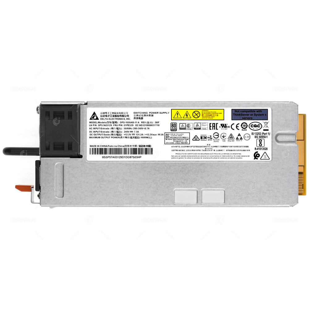 01PE529  LENOVO 1600W 80 PLUS PLATINUM POWER SUPPLY FOR SR950